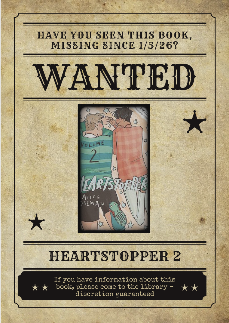 A wanted poster for a book, encouraging returns